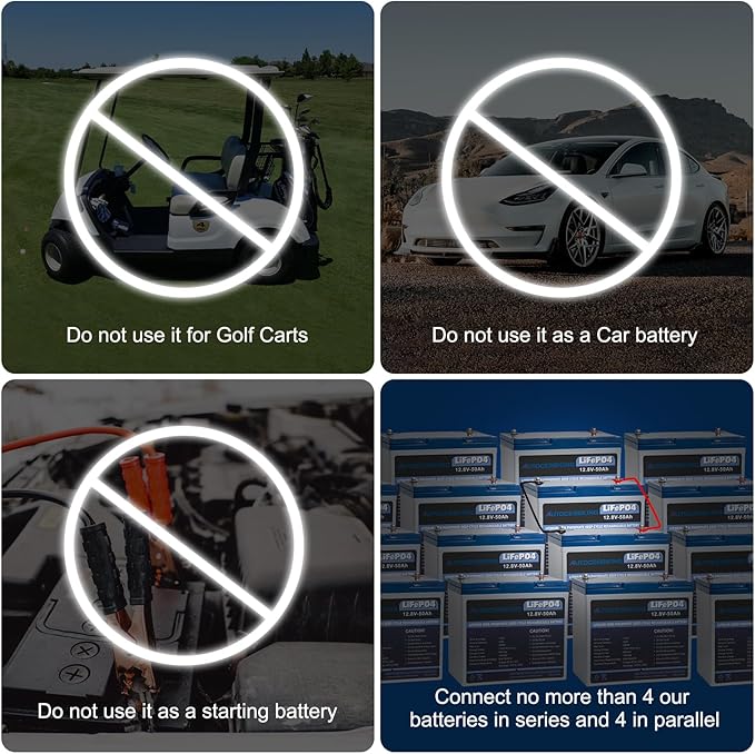 12V 50Ah LiFePO4 Battery, Built in BMS Rechargeable Lithium Battery with Low-Temp Protection, 4000+ Deep Cycles Perfect for Camping, Solar, Boat, Backup Power (2 Packs)