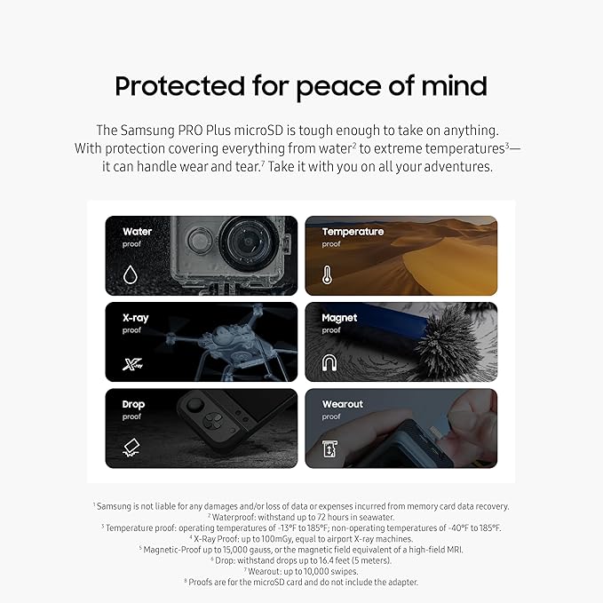 Samsung PRO Plus microSD Memory Card + Adapter, 1TB MicroSDXC, Up to 180 MB/s, Full HD & 4K UHD, UHS-I, C10, U3, V30, A2 for Android Phones, Tablets, GoPRO, DJI Drone, MB-MD1T0SA/AM, 2024