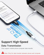 2 Pack Lightning to USB C Adapter,Lightning Female to USB C Male Cable Adapter Type C Charger Connector for iPhone 17 16 15 Pro Max Plus,Samsung S25/S24/S23,Fast Charging & Data Sync,Not for Audio/OTG