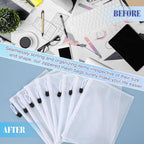 Jetec 32 Pcs Mesh Zipper Bags Toy Storage Bikini Organizer Bag Bolsas Para Guardar Trajes De Baño Waterproof Zipper Reusable Pouch Puzzle Multipurpose for Storage Office(White,9 x 7 Inch)