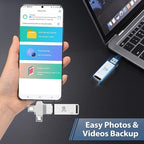 Photo-Stick-Flash-Drive 256GB Auto Photo-Backup-Storage for All Device Secure Photo & Video Backup Memory-Stick-iPhone-Thumb-Drive Picture-Transfer-Device for iPhone-External-Storage Easy-Photo-Saver