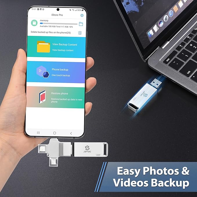 Photo-Stick-Flash-Drive 256GB Auto Photo-Backup-Storage for All Device Secure Photo & Video Backup Memory-Stick-iPhone-Thumb-Drive Picture-Transfer-Device for iPhone-External-Storage Easy-Photo-Saver