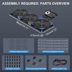 120mmx3 360mm Adjustable Computer PC Vent Fans 3-12V Speed Controller for Chicken Coop Rack Space Window Wall Cabinet Server Mining Rig Exhaust Cooling