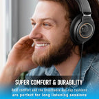 PHILIPS Over Ear Open Back Stereo Headphones Wired with Detachable Audio Jack, Studio Monitor Headphones for Recording Podcast DJ Music Piano Guitar (SHP9600)