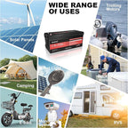 2 pack 12V 200Ah LiFePO4 Battery,2560Wh Deep Cycle Lithium Iron Phosphate Battery 200A BMS, 15000+ Cycles, Ideal for RV, Solar Energy Storage,Trolling Motor and Off-Grid Camping