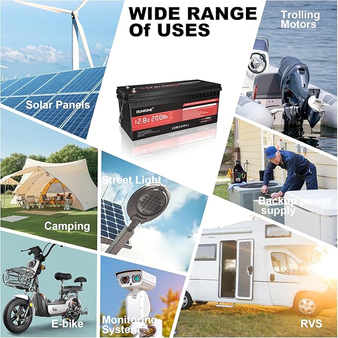 2 pack 12V 200Ah LiFePO4 Battery,2560Wh Deep Cycle Lithium Iron Phosphate Battery 200A BMS, 15000+ Cycles, Ideal for RV, Solar Energy Storage,Trolling Motor and Off-Grid Camping