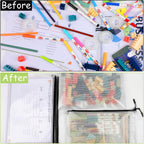 24pcs Mesh Zipper Pouches, A3 Size Waterproof Black Zipper Bags, Water-Resistant Plastic Zipper Pouch for School Office Supplies, Puzzles & Games Organizing Storage