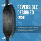 Phone Grip Strap - Pack of 2 Reversible Finger Holder for Phone Back, Customizable Anti-Slip Design, Wireless Charging Compatible Detachable Holder for iPhone - Metallic Black