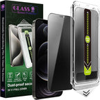 (2-Pack Anti-Spy Privacy Screen Protector for iPhone 12 Pro Max(6.7-Inch),9H Tempered Glass,Full Coverage,Anti-Fingerprint,Auto Dust Removal,Bubble-Free,Easy Installation