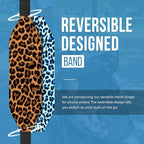 Phone Grip Strap - Pack of 2 Reversible Finger Holder for Phone Back, Customizable Anti-Slip Design, Wireless Charging Compatible Detachable Holder for iPhone - Blue & Gold Cheetah