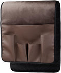Wanty Velvet Sofa Couch Chair Armrest Soft Caddy Organizer Holder for Remote Control, Cell Phone, Book, Pencil (Brown)