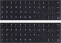 English Keyboard Stickers, 2 Pack Replacement Keyboard Letters Sticker with White Font on Black Background Universal for Computer Laptop Desktop, Matte Alphabet Stickers
