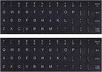English Keyboard Stickers, 2 Pack Replacement Keyboard Letters Sticker with White Font on Black Background Universal for Computer Laptop Desktop, Matte Alphabet Stickers