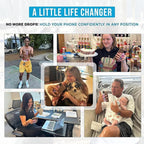 Phone Grip Strap - Reversible Finger Holder for Phone Back, Customizable Anti-Slip Design, Wireless Charging Compatible Detachable Holder for iPhone - Neon Orange