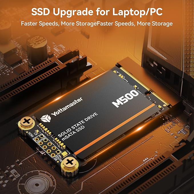 Yottamaster M500 2TB mSATA SSD SATA III 6Gb/s, mSATA Internal Solid State Drive Up to 500MB/s, Mini-SATA with 3D NAND, Compatible with Ultrabooks Desktop PC Laptop, All-in-One PCs, 30x50mm