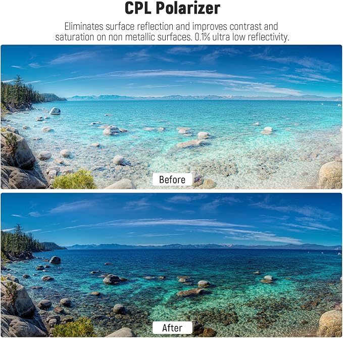 NEEWER 52mm CPL Filter for Phone, Clip On Circular Polarizing Lens Filter with Phone Clip, Storage Case & Cleaning Cloth, Compatible with iPhone Samsung Galaxy Android DSLR Camera, FL-26