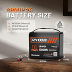 12V 100Ah LiFePO4 Lithium Battery with Bluetooth - BCI Group 24 15000+ Deep Cycle Battery, Built-in 100A BMS & Low-Temp Protection, for RV/Marine/Trolling Motor/Off-Grid/Home Backup