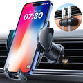 YRU Car Phone Holder [2025 Upgraded Metal Hook Clip], Phone Holders for Your Car [No Fear of Bumps] Air Vent Cellphone Mount Widely Compatible with iPhone16 15 14 13 12 Samsung Android, Black