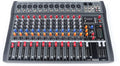 Pro 12 Channels Live Audio Mixer Bluetooth USB DJ Sound Mixing Console with 3 Stage Equalization Regulate 6 Modes Of Music for Family Ktv,Campus Speech,Meeting