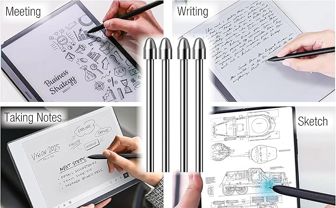 No Worn Out Titanium Alloy Metal Remarkable 2 Pen Tips Replacement Compatible Nibs for Remarkable 2 1 Marker Plus Pencil Kindle Scribe Basic & Premium Stylus Digital Pen Fine Tip, Smooth Ballpoint Nib