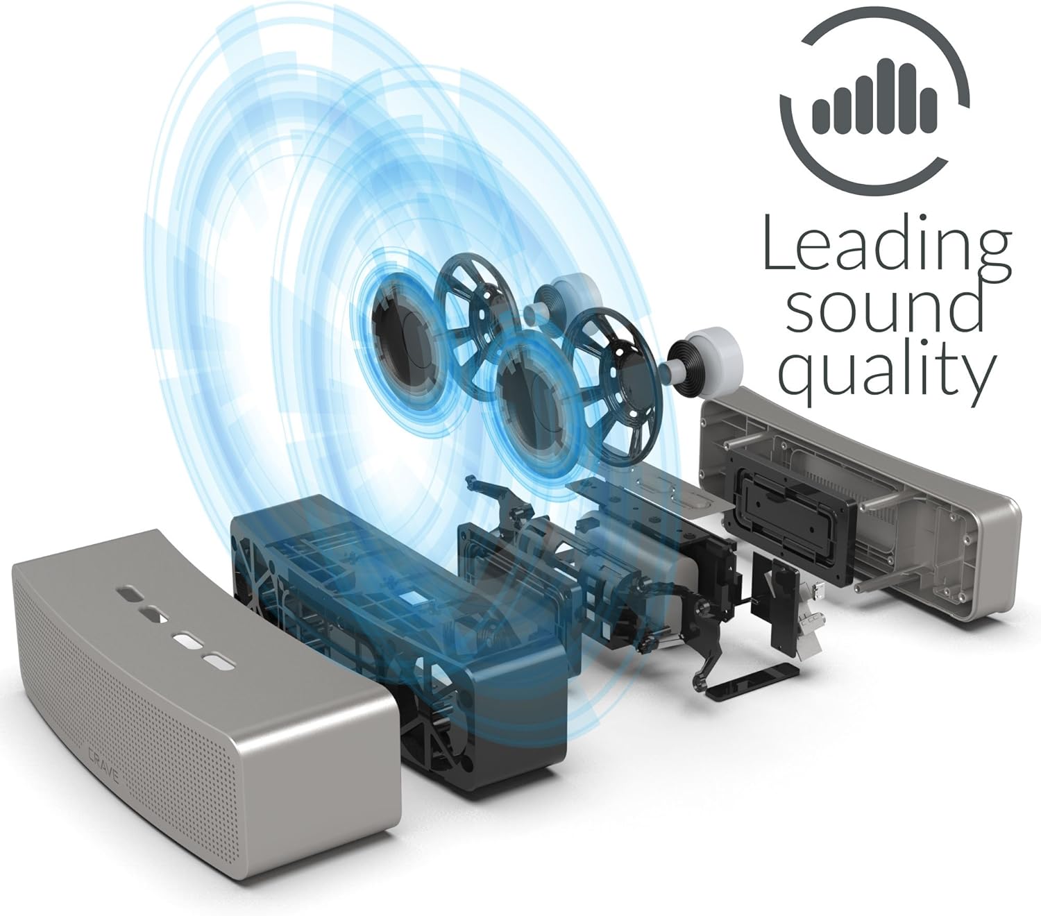 Crave Curve Portable Bluetooth Wireless Intelligent Speaker with Enhanced Bass, Built-in Microphone and Speakerphone