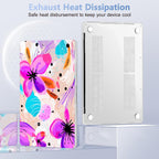 Case for MacBook Pro 13 inch with/Without Touch Bar (2016-2022, M2 A2338 M1 A2289 A2251 A2159 A1989 A1706 A1708), Hard Shell + Keyboard Cover + Dust Plug, Trendy Floral