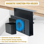 Desk Side Storage – Heavy-Duty Steel Laptop Holder Desk Attachment with Magnetic Pen Holder, Side Table No Drill Clamp Desk Organizer, Hanging Desk Organizer for Home & Office – Black