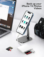 SD Card Reader, USB C to Micro SD/TF/CF Memory Card Reader, 4 in 1 USB Type C Camera Adapter for iPhone 15, iPad Pro, MacBook, Supports Memory Card SD/Micro SD/TF/Compact Flash