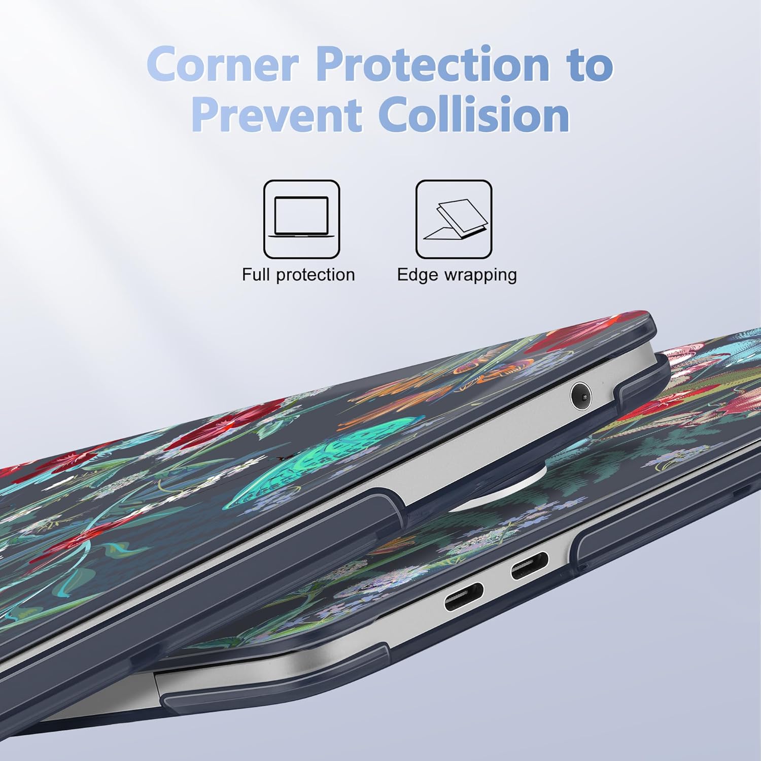 Case for MacBook Pro 13 inch with/Without Touch Bar (2016-2022, M2 A2338 M1 A2289 A2251 A2159 A1989 A1706 A1708), Hard Shell + Keyboard Cover + Dust Plug, Flowers & Herbs