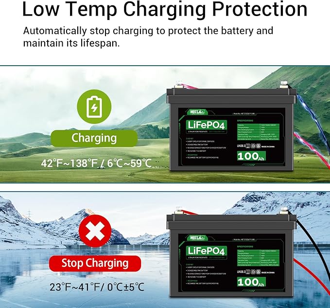 HQST LiFePO4 Battery 100ah Lithium Battery, 12V Lithium Iron Phosphate Battery Deep Cycle Marine Battery, 10 Year Lifetime with Low & High Temp Protection for RV, Trolling Motor, Boat-3 Pack