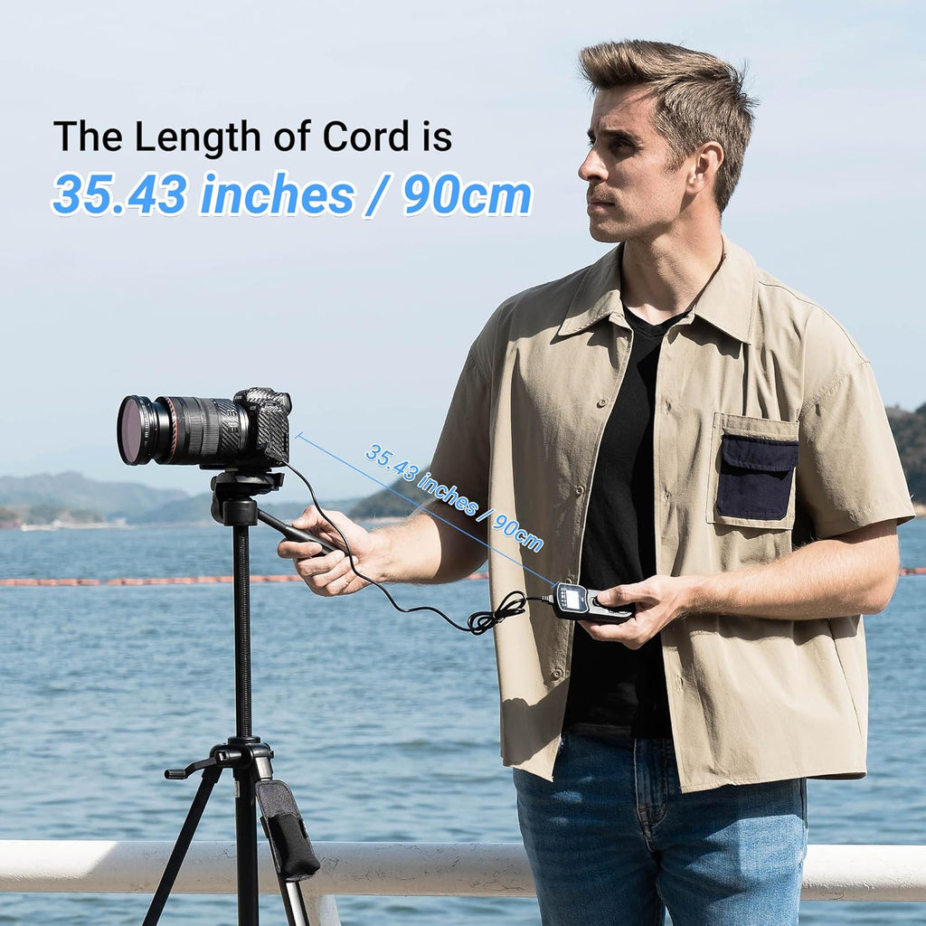 JJC TC-80N3 Intervalometer Timer Remote Shutter Release Time Laspe for Canon EOS R1 R5 Mark II R3 5D Mark IV III II 6D Mark II 7D Mark II 5DsR 1Dx Mark III II 1Ds Mark III 50D 40D & More Canon Cameras