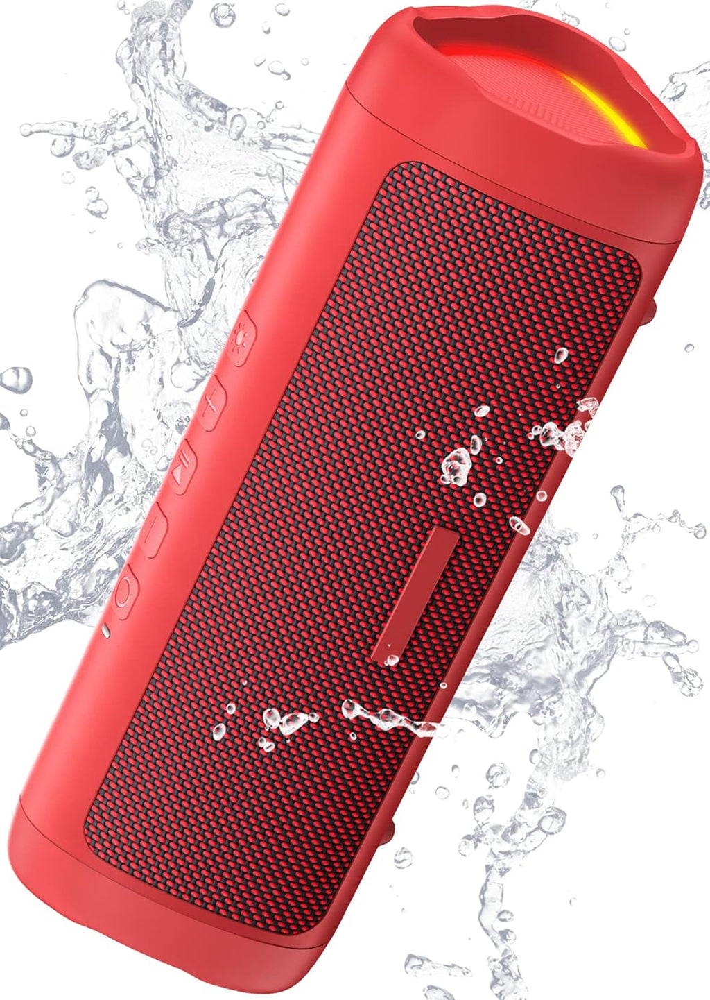 Bluetooth Speaker with HD Sound, Portable Wireless, IPX5 Waterproof, Up to 20H Playtime, TWS Pairing, BT5.3, for Home/Party/Outdoor/Beach, Stocking Stuffers, White Elephant Gifts for Adults (Red)