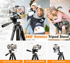 JOILCAN Phone Tripod Stand - 67" Aluminum Extendable Tripod with Remote, Portable Tripods for iPhone Photos Selfie & Video, Compatible with iPhone DSLR Camera Projector