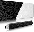 XVX Black and White Topographic Mousepad, XXLarge Gaming Mouse Pad for Desk 35.4x15.7 Inch,Waterproof Desk Pad with Non-Slip Rubber Base Mice Pad,Keyboard Mat Computer Game Mouse Mat