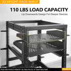 RIVECO 2 PCS 2U Rack Shelves 14 Inch Depth, Rack Mount Vented Cantilevers for Server 19" Server Racks & Network Cabinets Black