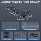 120mmx5 600mm Adjustable Computer PC Vent Fans 3V-12V Speed Controller for Flexible Arrange Rack Space Window Wall Cabinet Server Mining Rig Chicken Coop Exhaust Cooling