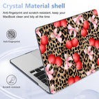 Case for MacBook Pro 13 inch with/Without Touch Bar (2016-2022, M2 A2338 M1 A2289 A2251 A2159 A1989 A1706 A1708), Hard Shell + Keyboard Cover + Dust Plug, Leopard Cherry