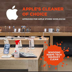 WHOOSH! Screen Shine Pro 16.9 fl oz Refillable Screen Cleaner for TV, OLED, and Monitors – Streak-Free Spray with Microfiber Cloth – Safe for Flat Screen, LCD, Smart Displays – Non-Toxic and Odorless