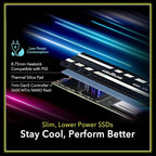Addlink G55H 1TB PCIe 5.0 Gen5 NVMe M.2 SSD with Heatsink - Up to 10,200 MB/s - Game Ready - Internal Solid State Drive - Compatible with PCs and PS5 (ad1TBG55HM2P)