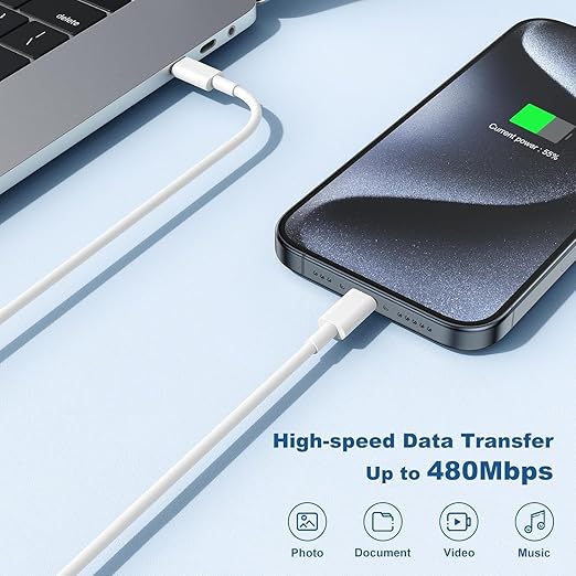 10FT Fast Charging Cord for iPhone 16 15,3Pack Extra Long 10Foot USB C to Type C Charger Cable 20W USB C Charger Block Cube Super Quick Charging for iPhone 16 15 Pro/Plus/Pro/Pro Max,iPad Pro/Air/Mini