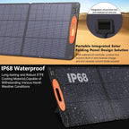 N-Type 16BB 110W Portable Solar Panel for EF/Jackery/Bluetti/Anker Power Station, 25% High Efficiency ETFE Foldable Solar Panel Charger IP68 Waterproof for Outdoor Camping RV