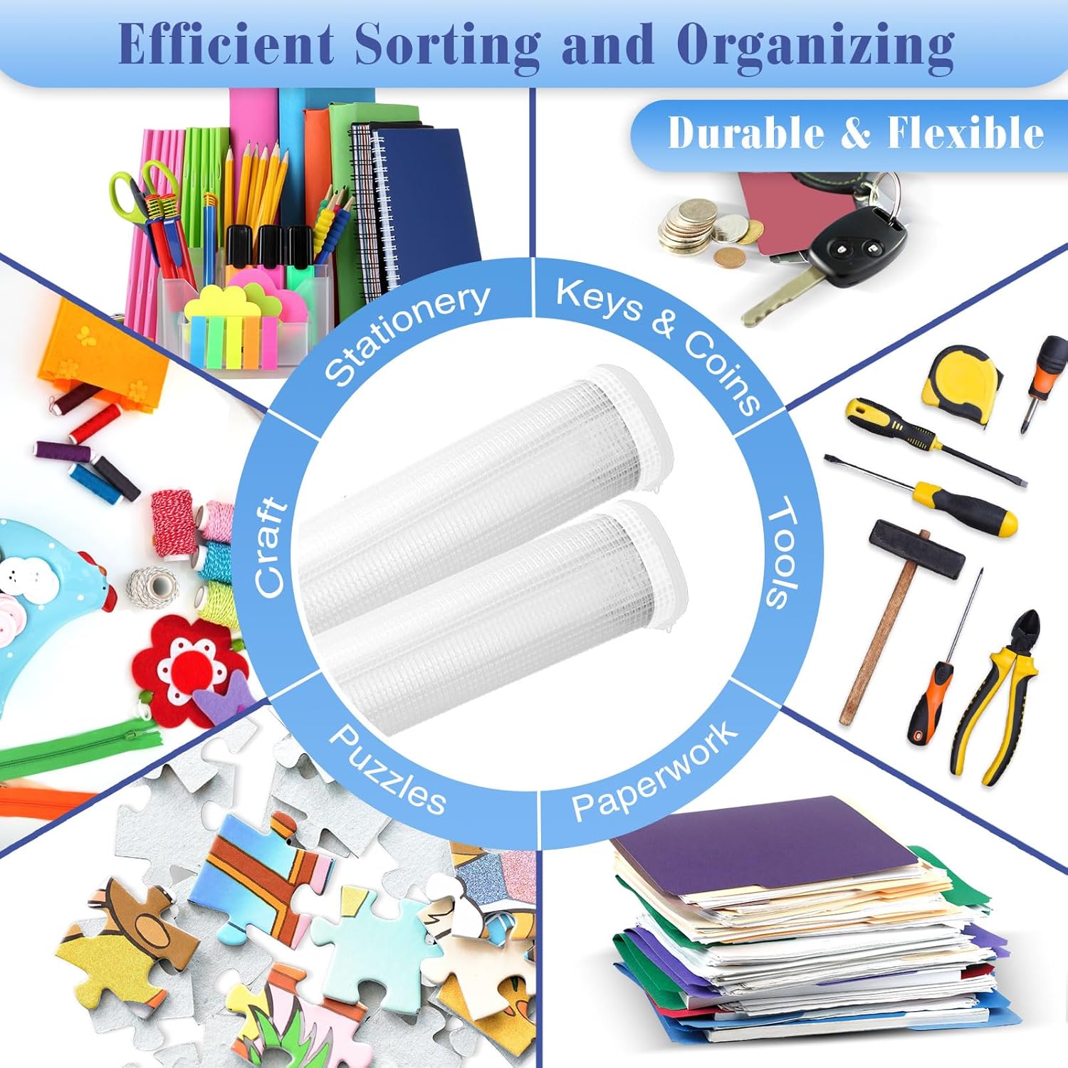 Jetec 32 Pcs Mesh Zipper Bags Toy Storage Bikini Organizer Bag Bolsas Para Guardar Trajes De Baño Waterproof Zipper Reusable Pouch Puzzle Multipurpose for Storage Office(White,7.5 x 5 Inch)