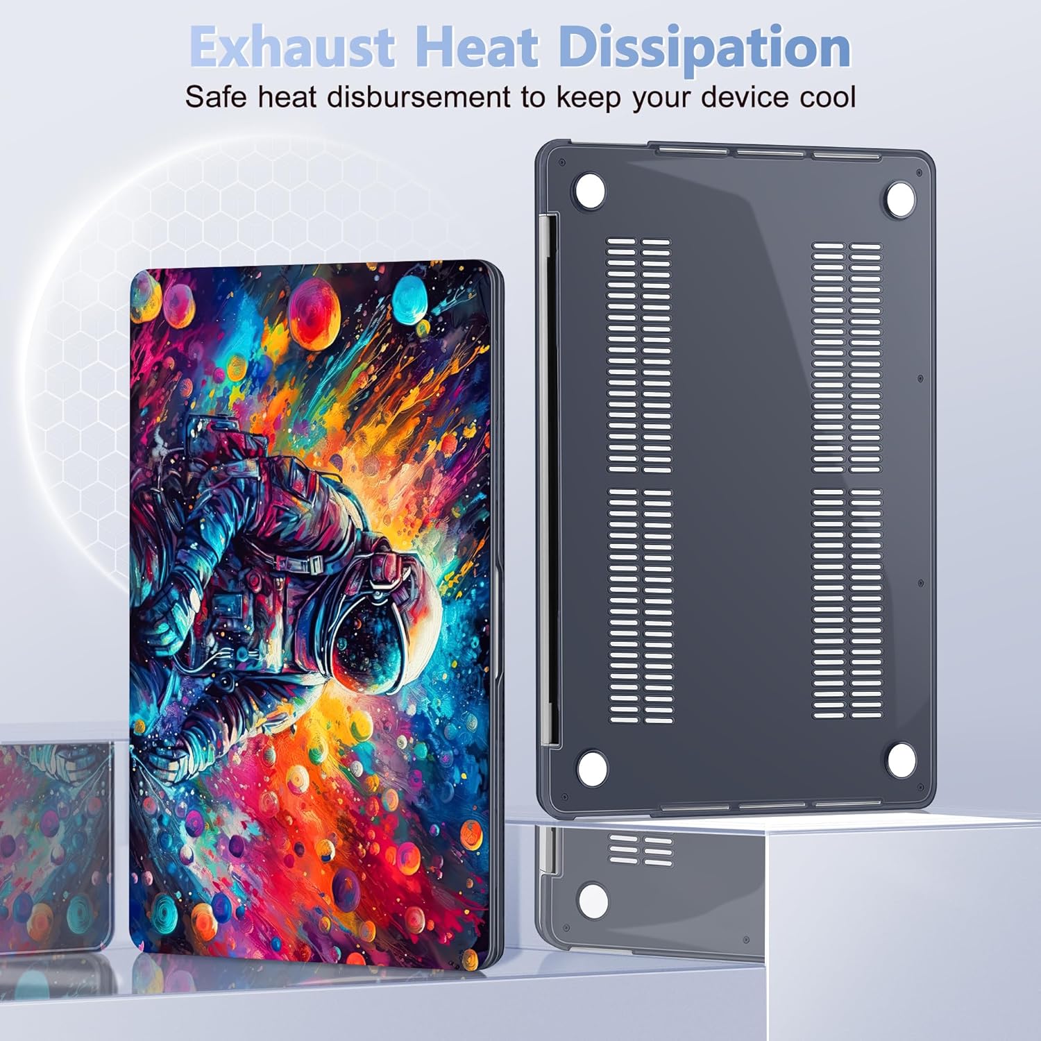 Case for MacBook Pro 13 inch with/Without Touch Bar (2016-2022, M2 A2338 M1 A2289 A2251 A2159 A1989 A1706 A1708), Hard Shell + Keyboard Cover + Dust Plug, Astronaut