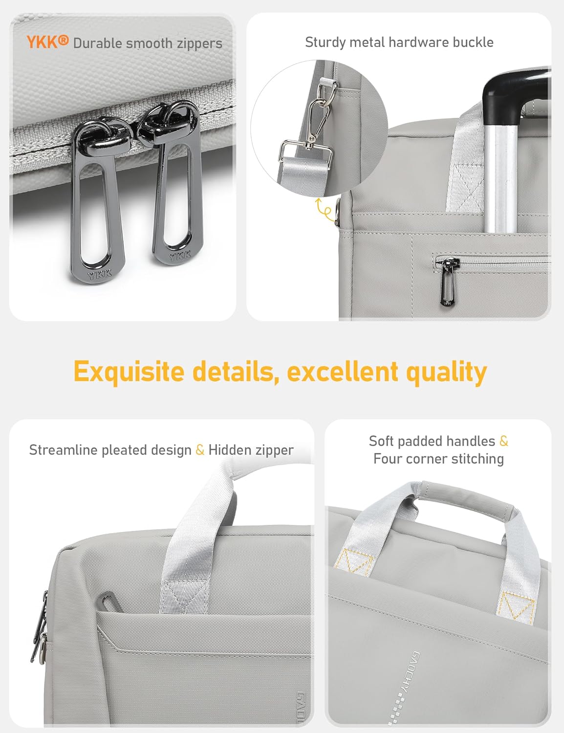 13-14 Inch Laptop Shoulder Bag Business Briefcase Water Resistant Computer Messenger Bags Compatible with MacBook Pro 14, MacBook Air 13 M4, HP, Dell, ASUS Notebook, Grey