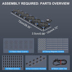 120mmx6 720mm Adjustable Computer PC Vent Fans 3V-12V Speed Controller for Flexible Arrange Cabinet Rack Space Window Wall Server Mining Rig Chicken Coop Exhaust Cooling