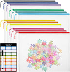 12pcs Mesh Zipper Pouch Bags, Extra Large A3 Puzzle Bag for Organizing, 12 Colors, 12 Packs, Classroom Must Have Storage Bag, File Bags for School, Board Games and Office Supplies