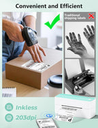 Phomemo Bluetooth Thermal Shipping Label Printer, 241BT Wireless Thermal Label Printer for Shipping Packages, Inkless Thermal Shipping Label Printer, Compatible with iPhone, Android, Green