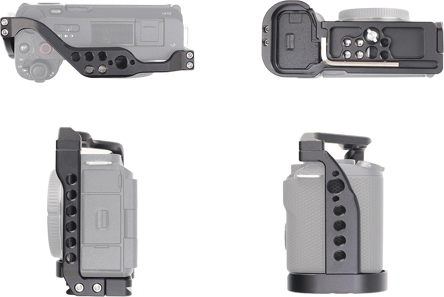 ZV-E1 Cage, Hersmay Video Stabilizer Camera Cage for Sony ZV-E1 Camera Accessories with Top Handle DSLR Rig with Cold Shoe,Handle Locating Holes,Multiple 1/4" 3/8" Screw Holes