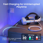 KIWI design Link Cable with Charging 16FT Compatible with Meta Quest 3S/3/2/Pro/Pico 4 Accessories and PC/SteamVR, USB 3.0 to USB C Link Cable with 5Gbps Super Speed for Extended Gameplay, White