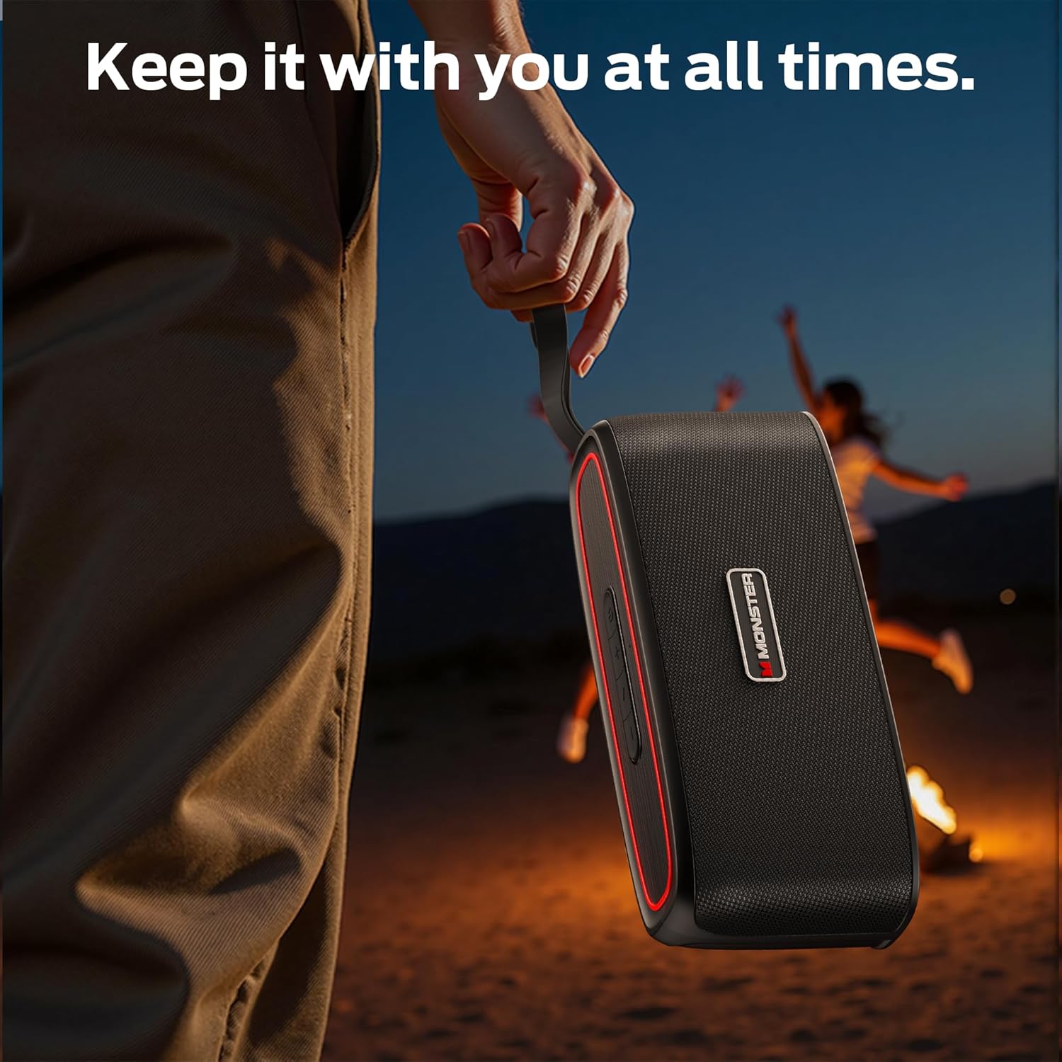 Monster Shock Portable Bluetooth Speaker,30W Loud Sound, IPX6 Waterproof Speaker,17 Hours Playback, Bluetooth 5.4 TWS Pairing Portable Wireless Speaker for Home, Outdoors